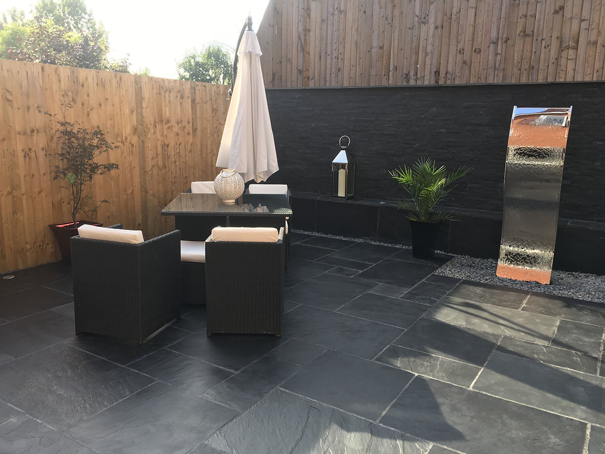 Blue Black Slate Patio Kit NEW 6 – SITE READY