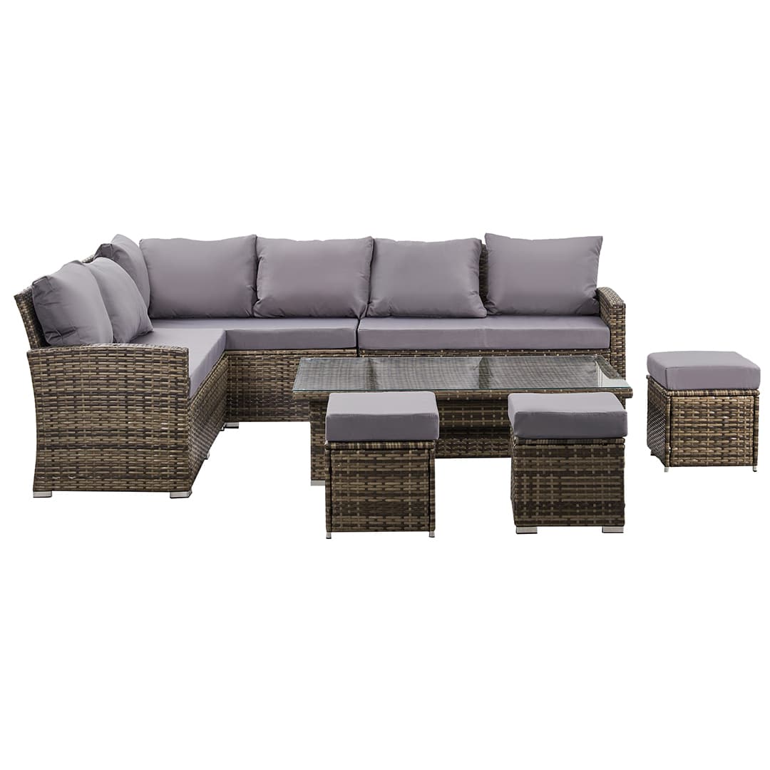 grey rattan dining set for garden