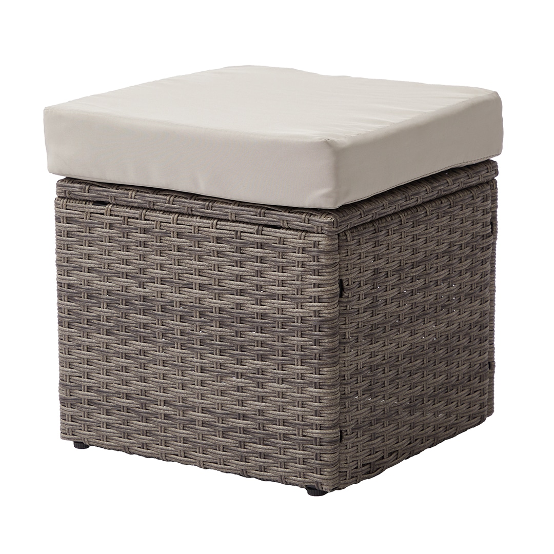 grey rattan stool