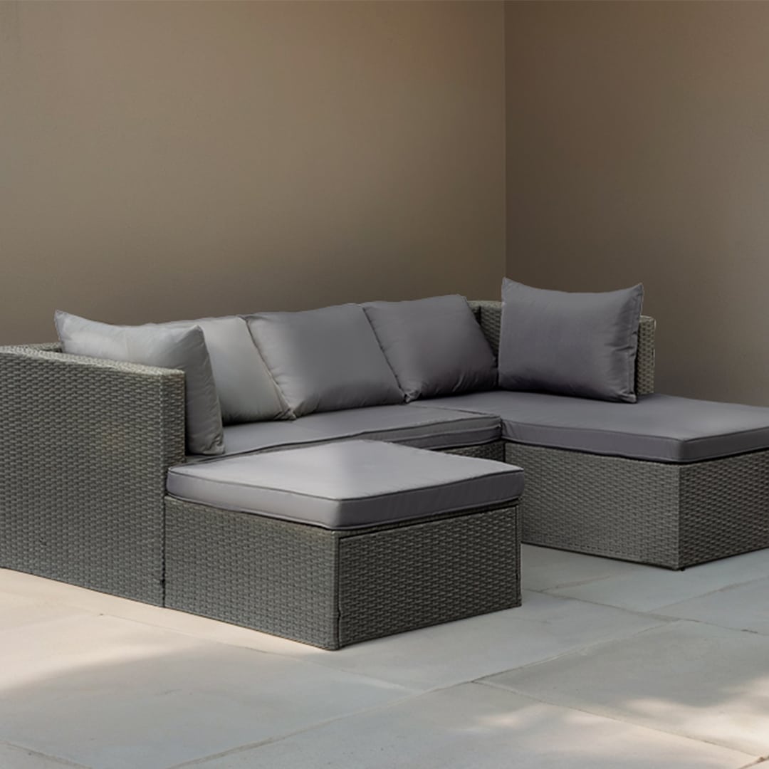 Grey rattan patio furniture