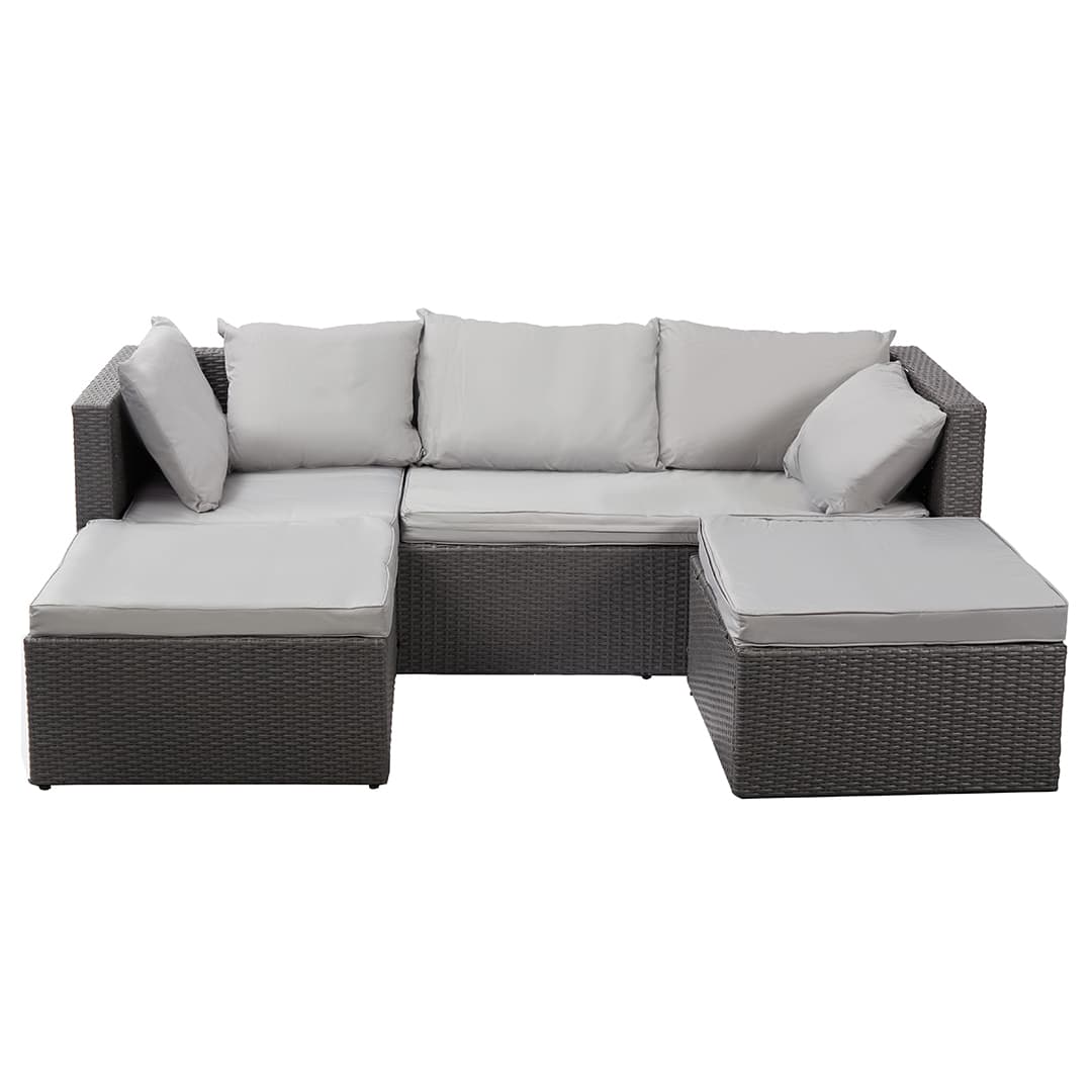 Grey rattan patio furniture