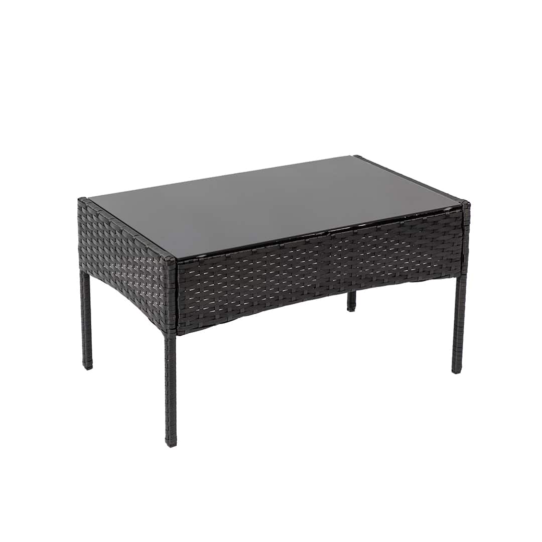 Black rattan coffee table