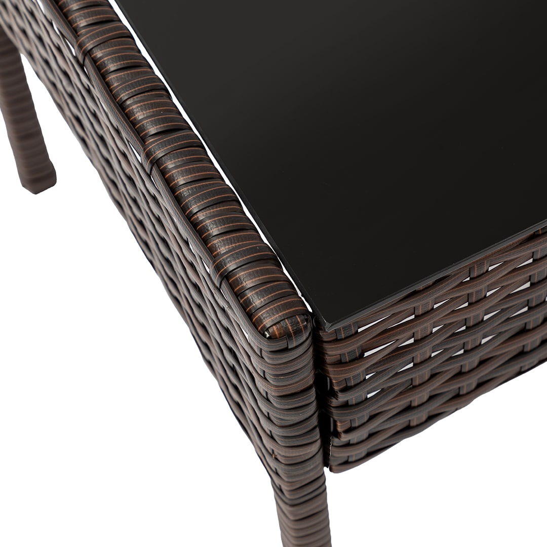 Brown rattan dining set