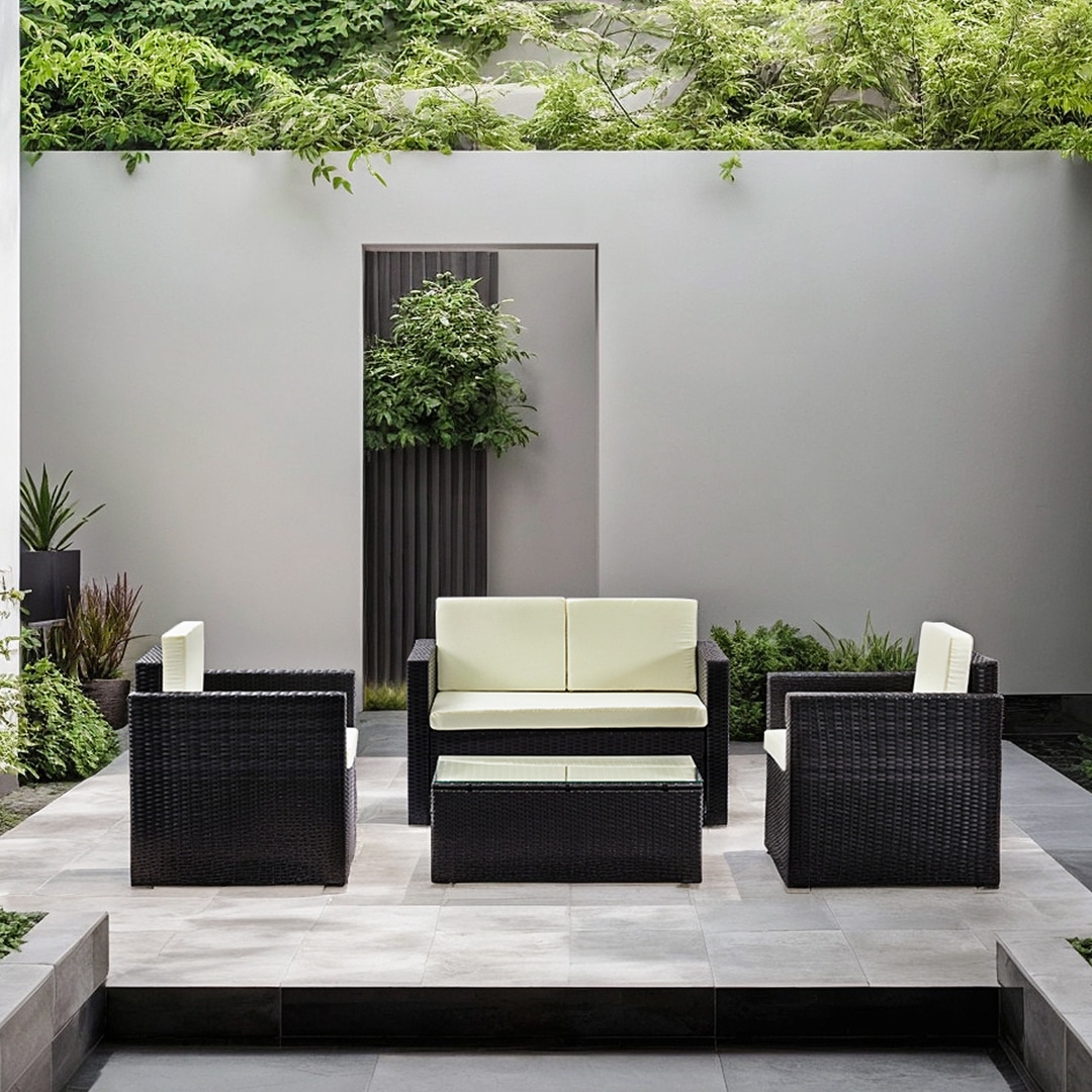 Black rattan garden furniture