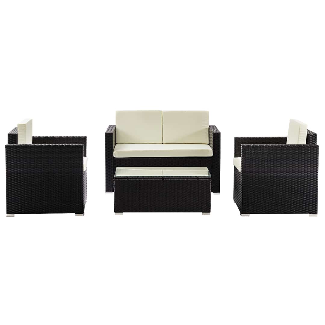 Black rattan garden furniture